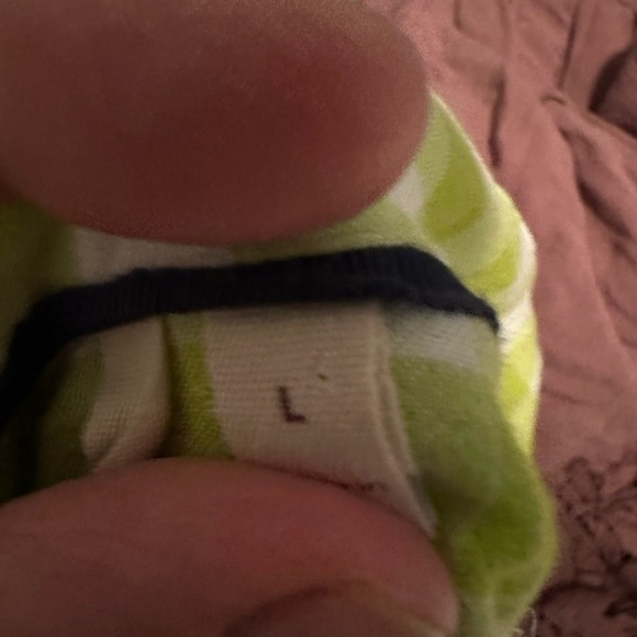 Soft Surroundings Green and White Blouse with Notched Collar and 3/4 Sleeves - Picture 5 of 5